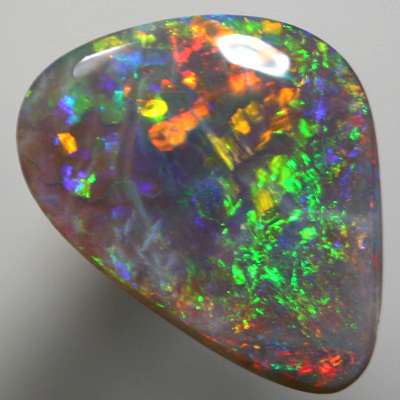 SOLID SEMI BLACK OPAL Sparkling red, orange and green 
